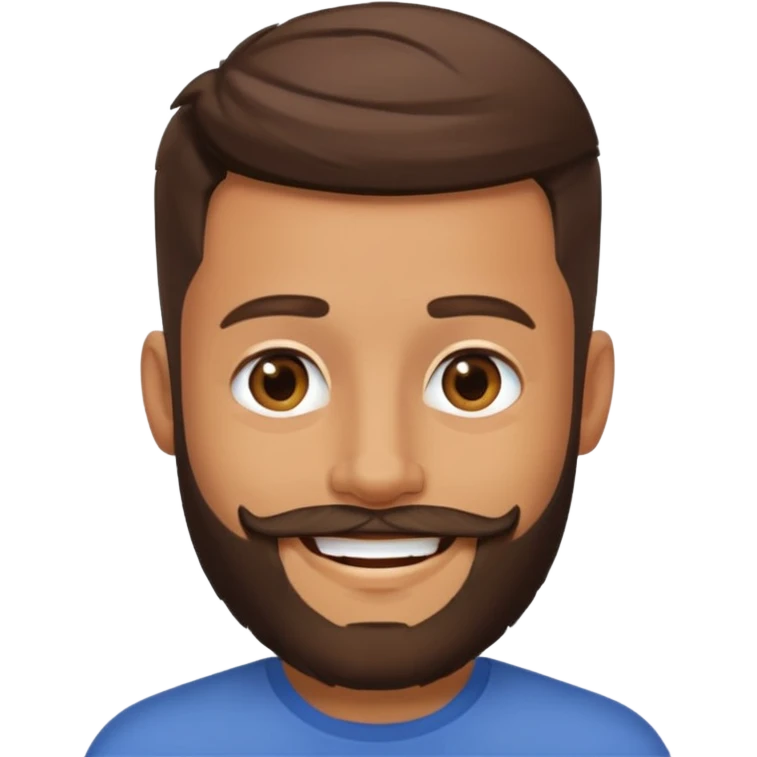 create a brunette male with a beard and a fade haircut emoji