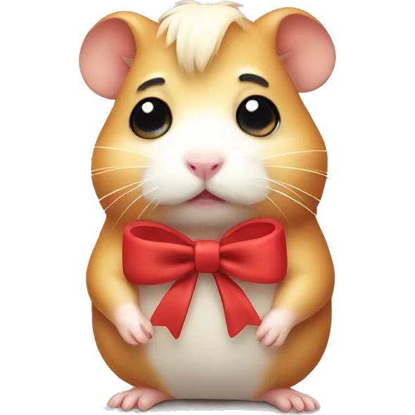 Sad Hamster With bow  emoji