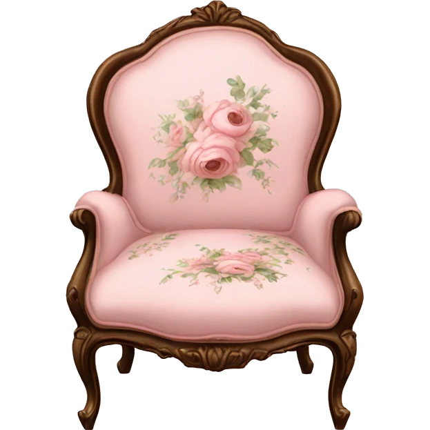 vintage rococo light pink dainty floral chair emoji