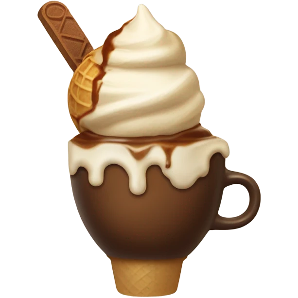 ice cream with coffee emoji