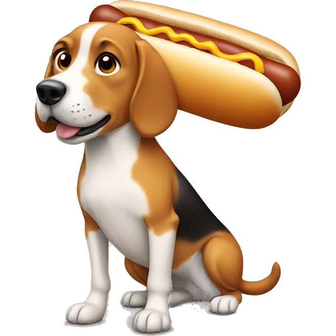 Dog wearing a hot dog costume  emoji