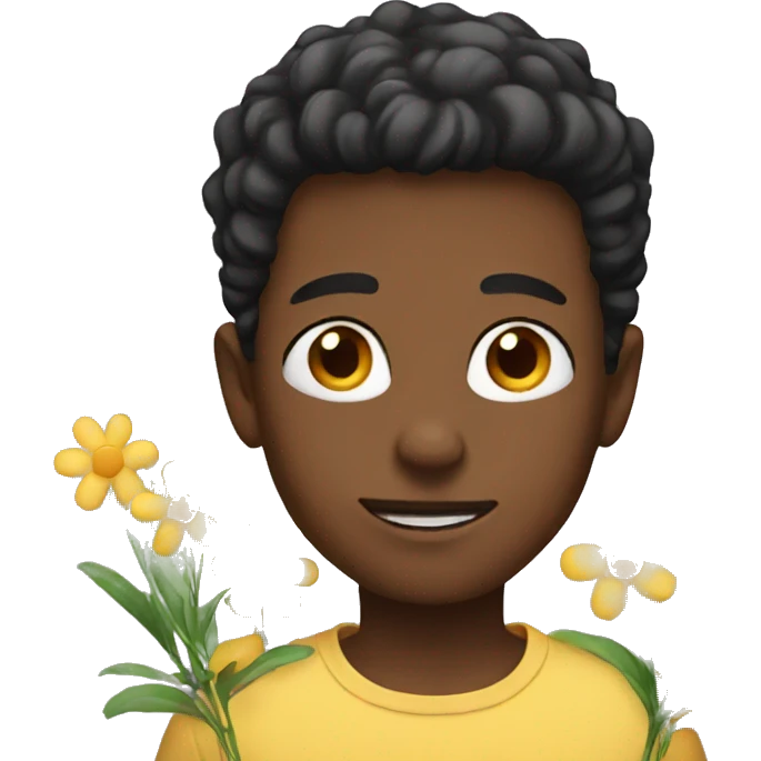 Boy with flowers  emoji