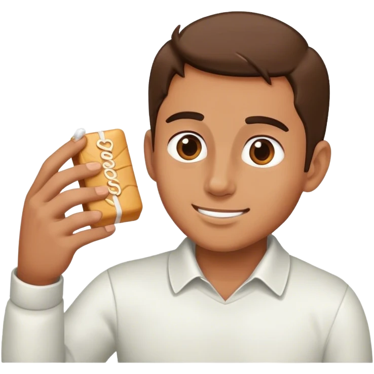 Man gifting someone with sugar  emoji