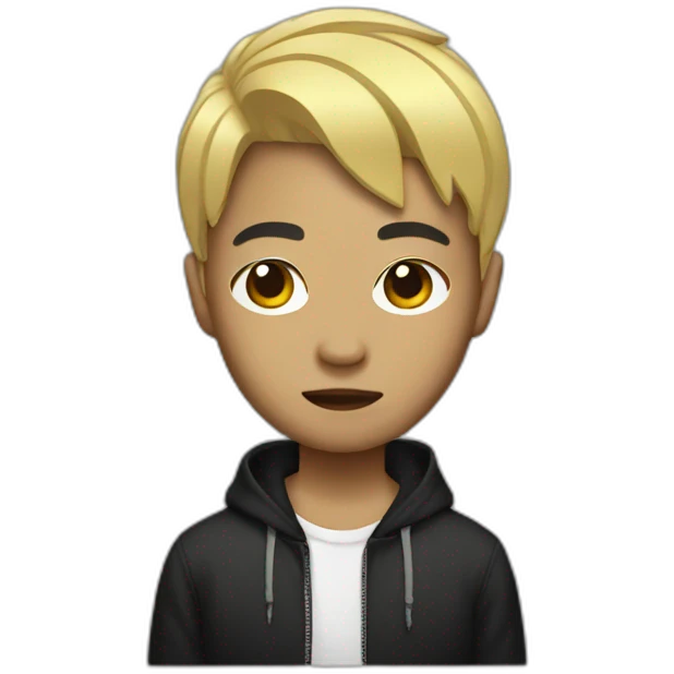 Asian rapper with short blond hair emoji