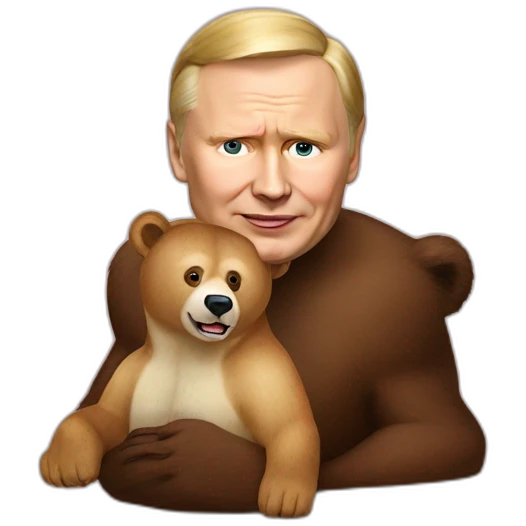 Vladimir Poutine on a bear emoji