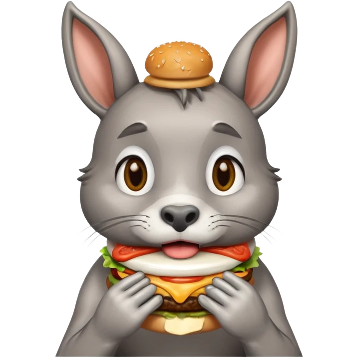 shit dripping of  donkey cat eating hamburgers emoji