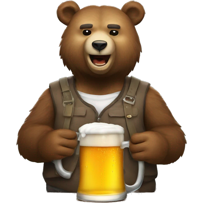 Bear drink beer working on Movement project emoji