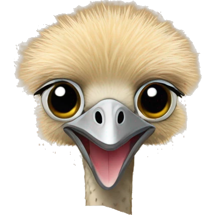 ostrich with its head in a pile of sand emoji