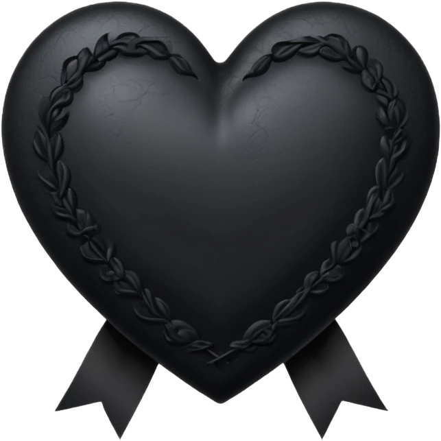 goth heart with a black ribbon emoji