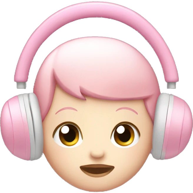 Baby pink apple headphones emoji