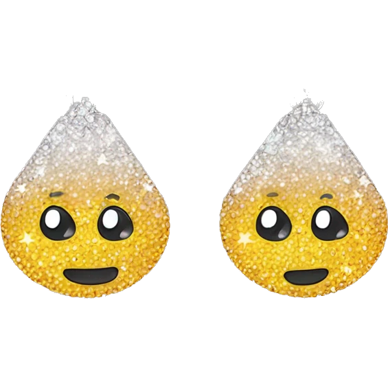 crystal earrings covered with stars emoji