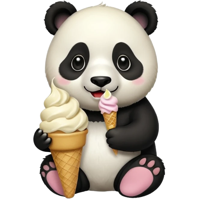 Panda eating ice cream emoji