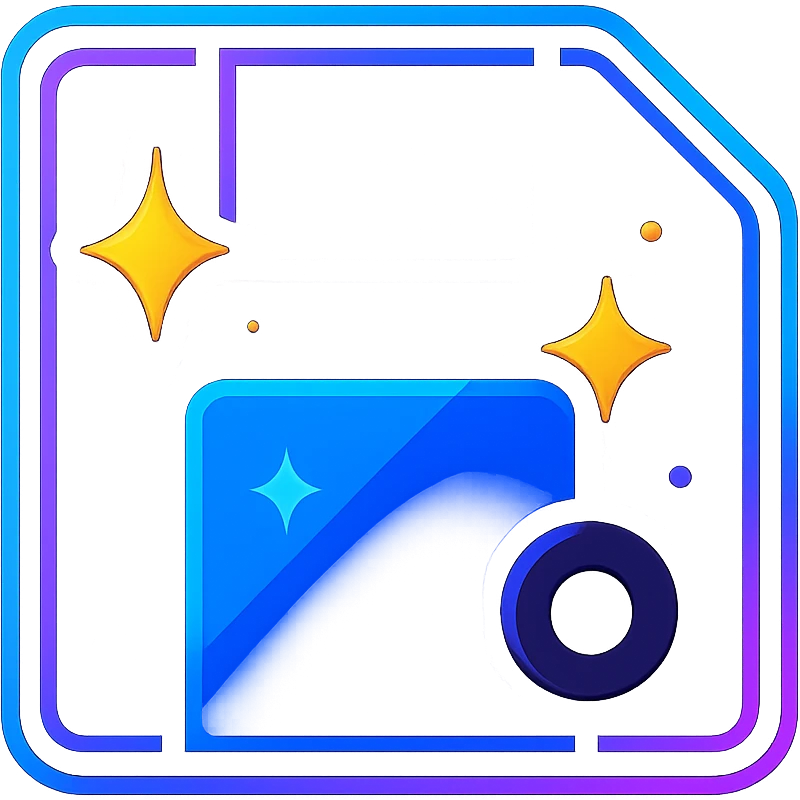 animated save icon with dark purple, blue, and black base, bright accents, complex gradients, stars, bright neon border, modern recognizable abstract save symbol, subtle glowing and moving stars neon effects, sophisticated futuristic style emoji