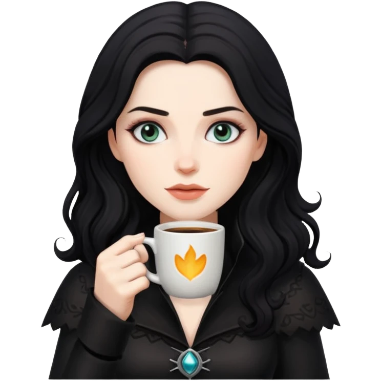 yennefer drinking coffee emoji