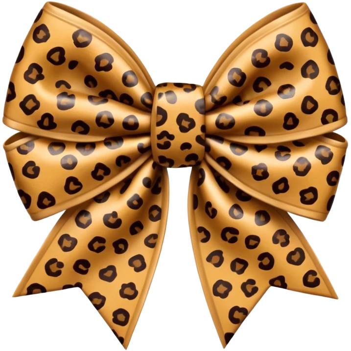 Brown cheetah print bow emoji