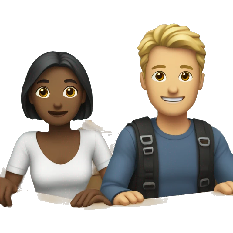 Two people at boat emoji