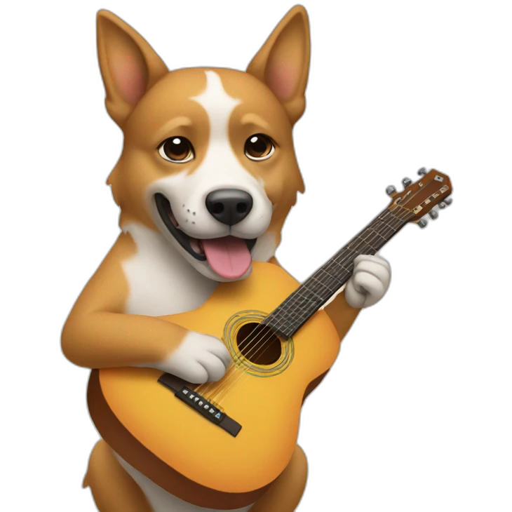 dog plays guitar emoji