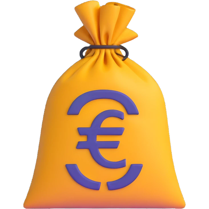 money bags with euro symbol emoji
