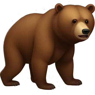 Scary brown bear with body  emoji