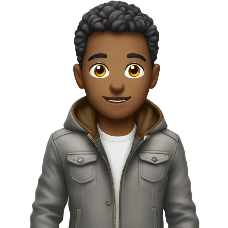 boys fashion in grey jacket with cigar emoji