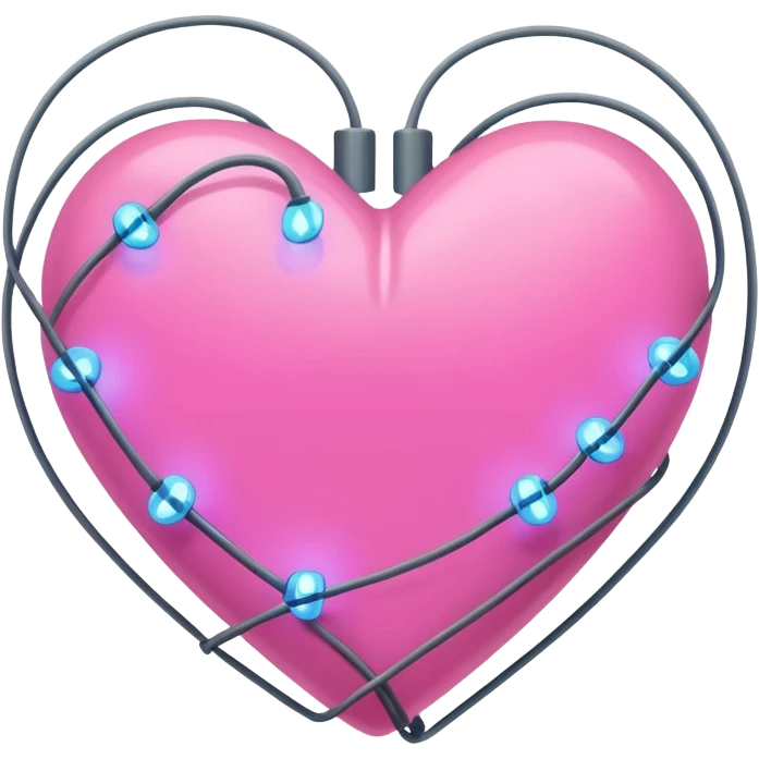 Pink heart wrapped in Christmas lights  emoji