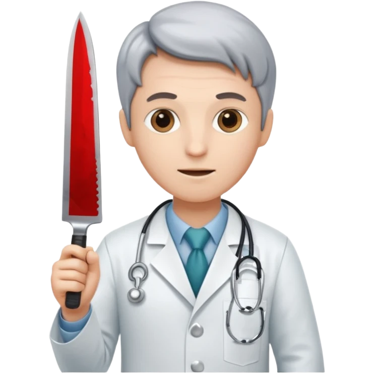 doctor of medicine holding very big knife emoji