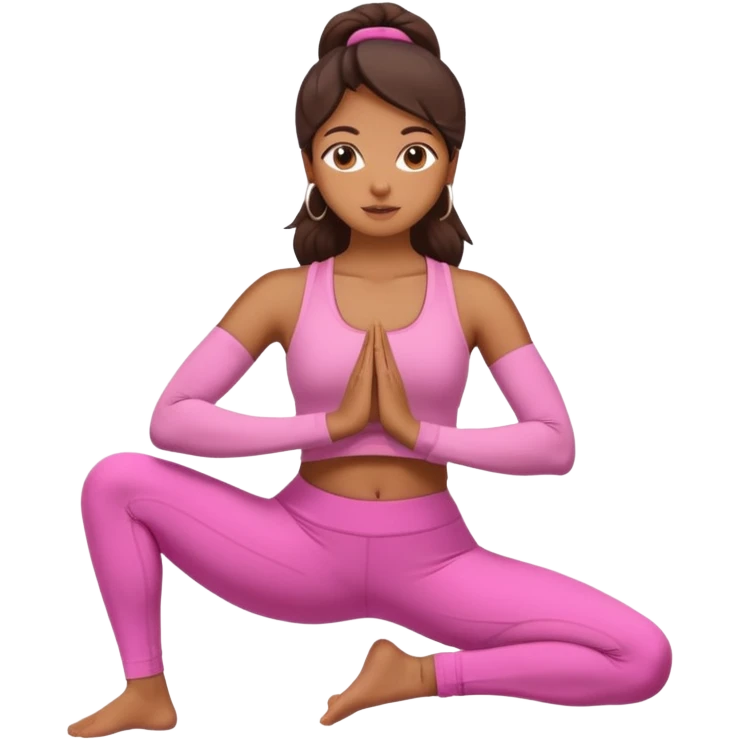 brown girl in  pink yoga pants and full sleeve tank emoji