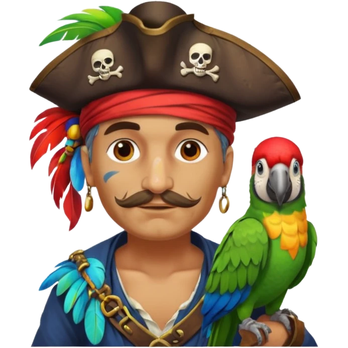pirate and parrot emoji