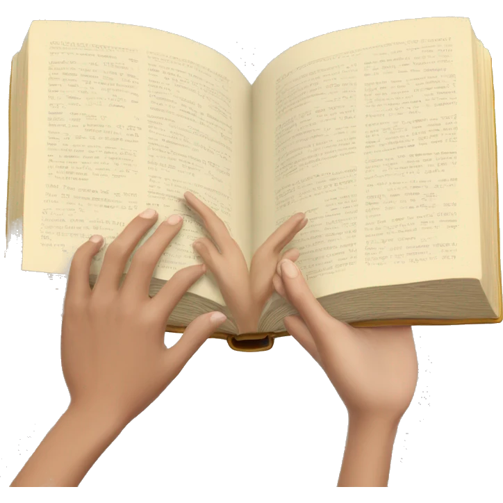 Open book over hands emoji