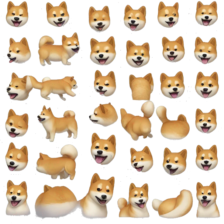 cute spin emoji for shiba dog, it should rotate emoji