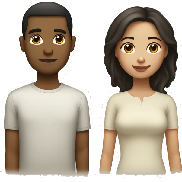olive skin woman and pale skin man emoji