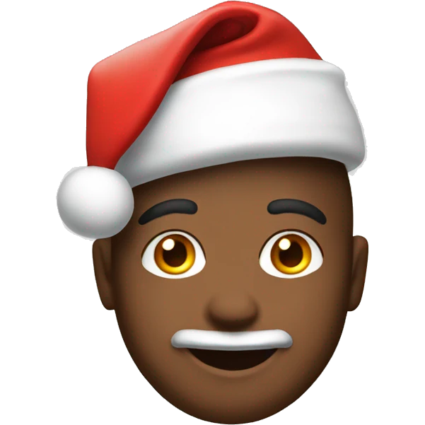 smiling male portrait close up with Santa hat emoji