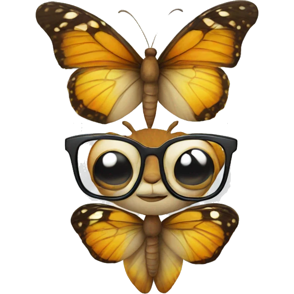 butterfly wearing glasses emoji