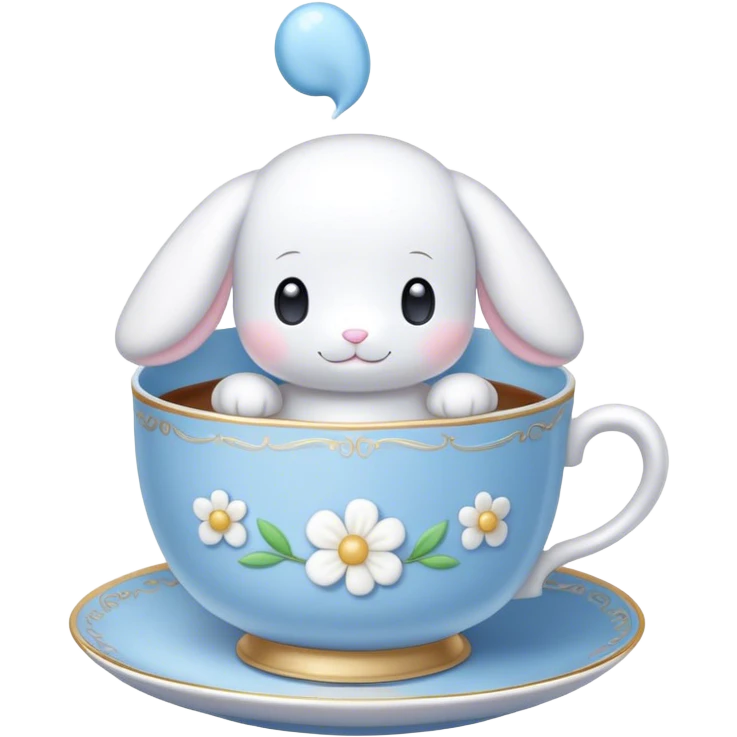 Cinnamoroll in tea cup emoji