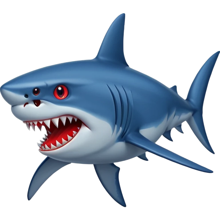 A Giant Dark blue shark with red eyes and sharp fangs emoji