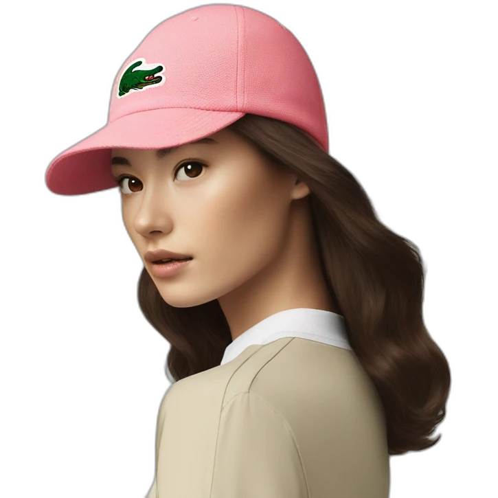 Brunette lacoste beanie with lacoste emoji