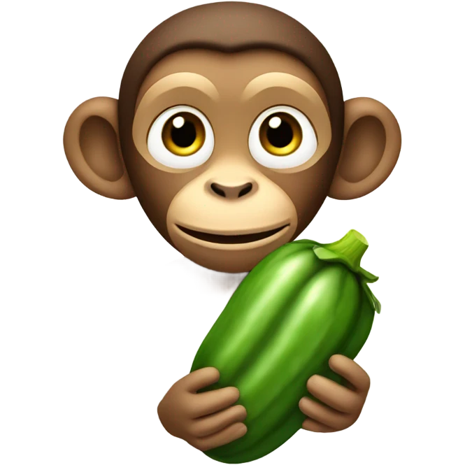 a monkey with a cucumber in hand emoji