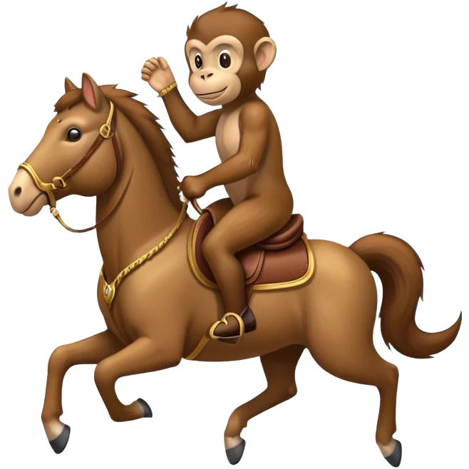 Monkey on horse emoji