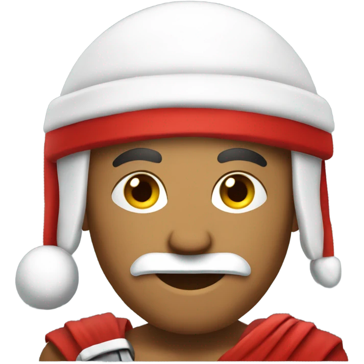 spartan male wearing santa hat emoji