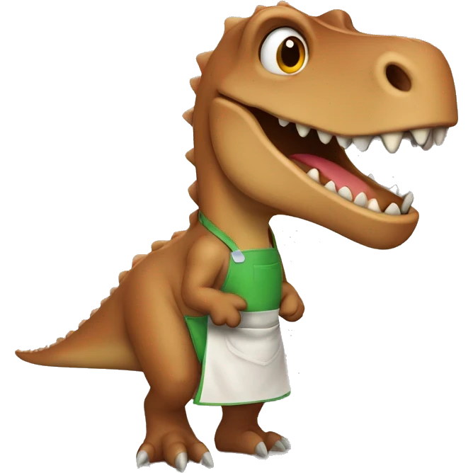 Dinosaur with brown apron emoji