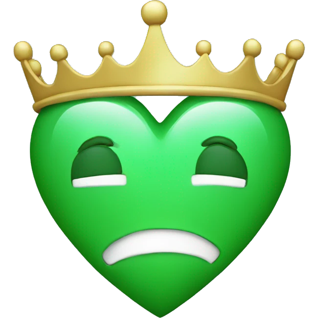 Green heart with crown emoji