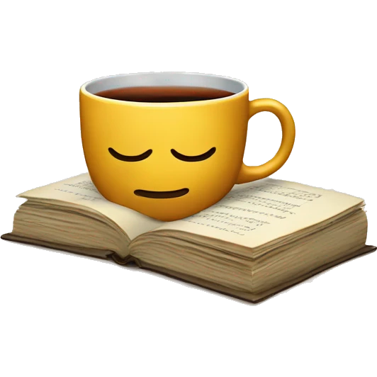 book with tea emoji