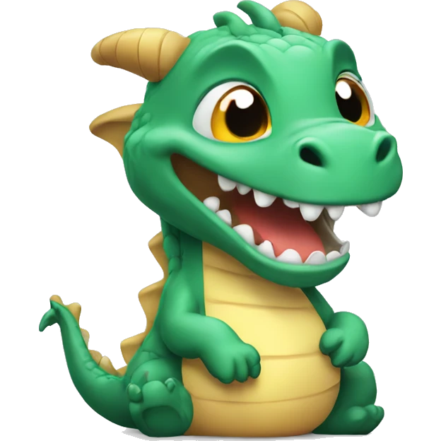 Cute dragon giggling with hand emoji