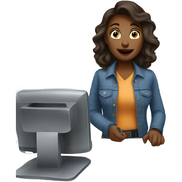 a customer who is purchasing with her credit card emoji