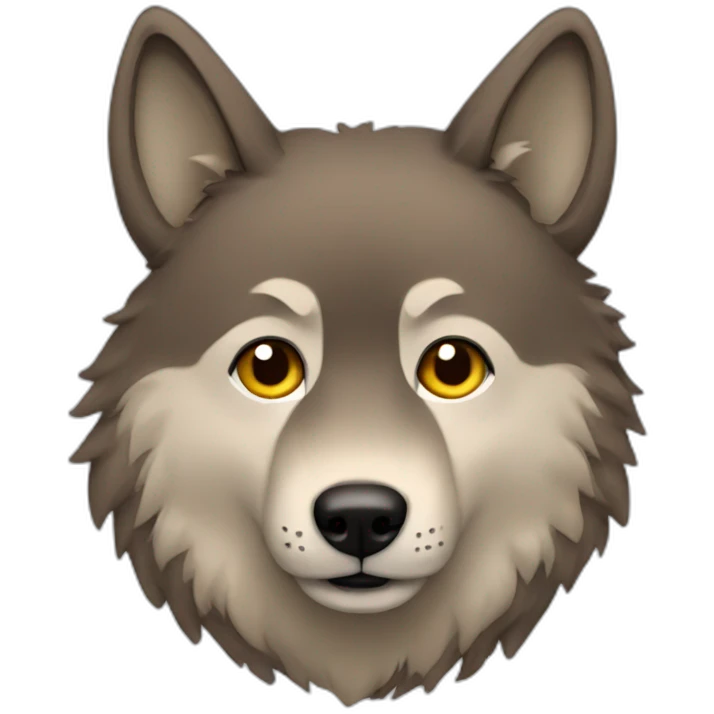 wolf with brown fur coat emoji