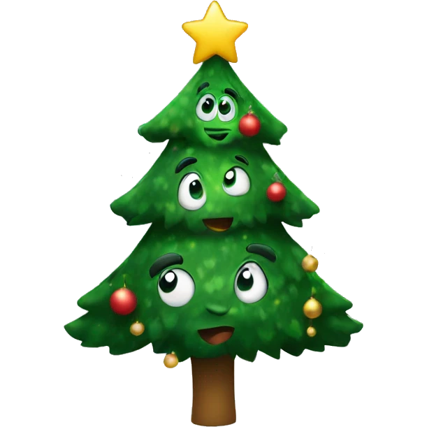 Christmas trees hugging emoji
