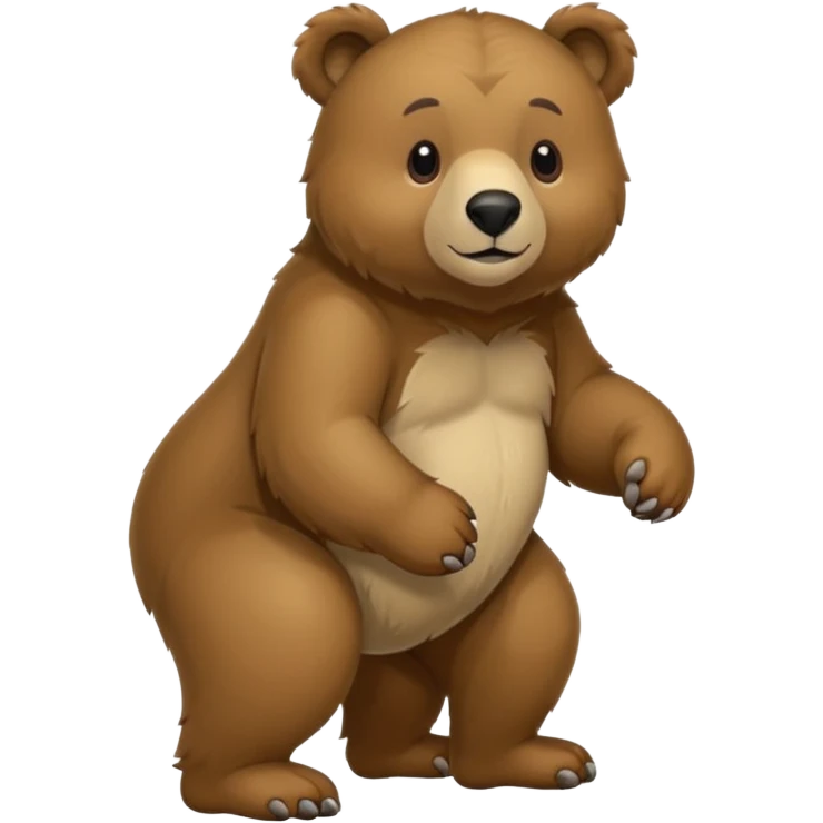 Un oso parado en 2 patas de lado emoji