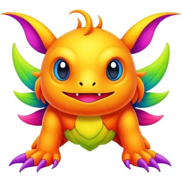  complex colorful bright vibrant aesthetic-scenic-Fakémon-creature emoji