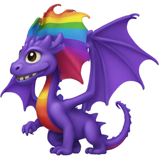 Gay pride dragon emoji
