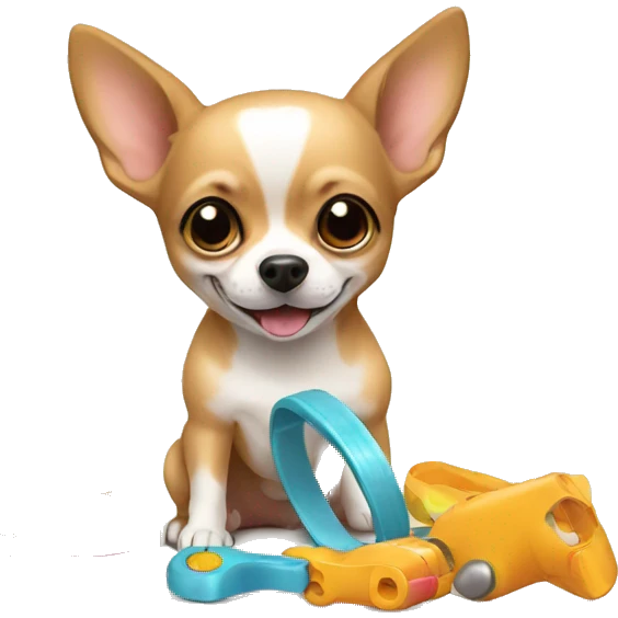 Chihuahua playing with toys  emoji